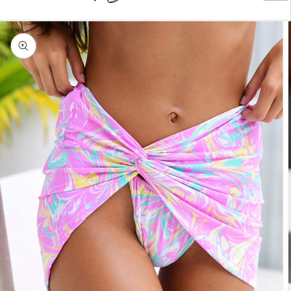 Vdm the label KYLIE SORBET MARBLE BIKINI SKIRT